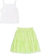 Conjunto regata com saia em tule verde momi