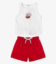 Conjunto Regata Com Shorts Infantil Trick Nick Bege