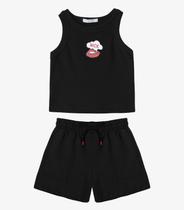 Conjunto Regata Com Shorts Infantil Trick Nick Preto