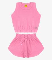 Conjunto Regata Com Shorts Malhão Fruit Rovi Kids Rosa