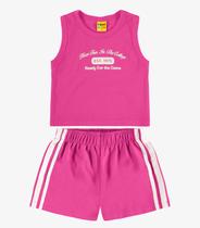 Conjunto Regata com Shorts Ribana 2x1 Rovi Kids Rosa