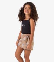 Conjunto Regata com Shorts Saia Rovi Kids Preto Conjunto Regata com Shorts Saia Rovi Kids Preto