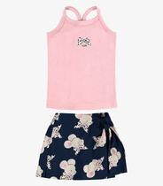 Conjunto Regata com Shorts Saia Rovi Kids Rosa Conjunto Regata com Shorts Saia Rovi Kids Rosa