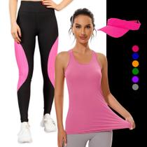 CONJUNTO REGATA DRY FIT Tecido furadinho + CALÇA leg LEGGING REDINHA + Viseira DRY 1007