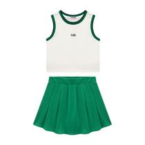 Conjunto Regata e Saia Verde Infantil Menina Nina Go Conjunto Regata e Saia Verde Infantil Menina Nina Go