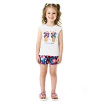Conjunto Regata e Short Estampa Sandália/Flores Kyly Conjunto Regata e Short Estampa Sandália/Flores Kyly