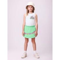 Conjunto Regata em Canelado e Shorts Saia em Moletom - Momi