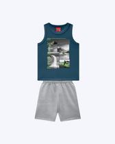 Conjunto Regata Kitesurfing e Bermuda Moletom Infantil Masculino Kyly 1001370 Conjunto Regata Kitesurfing e Bermuda Moletom Infantil Masculino Kyly 1001370