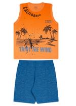 Conjunto regata masculina praia, meia malha e moletinho moulinê