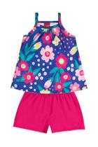 Conjunto Regata Menina Estampa Flores C/Alça Kyly