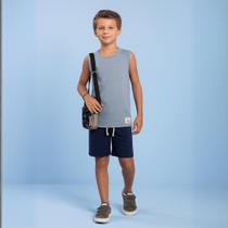 Conjunto Regata Menino Malha Navy e Bermuda Moletinho Conjunto Regata Menino Malha Navy e Bermuda Moletinho