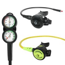 Conjunto Reguladores De Ar E Manômetro Duplo Fun Dive