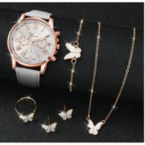 conjunto relogio feminino quartz e joia conjunto relogio feminino quartz e joia
