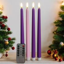 Conjunto remoto de velas cônicas LED Ni-jasw Flameless Advent de 28 cm