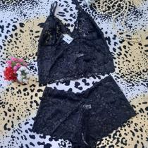Conjunto Renda Lingerie Baby Doll Sensual
