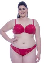 Conjunto Renda Vermelho Plus Size Tam 52 (1062)