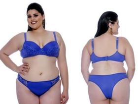Conjunto Rendado Lilás Plus size Tam. 54
