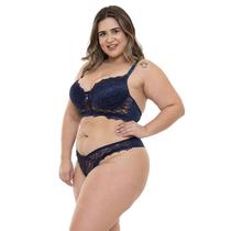 Conjunto Rendado Marinho Sepie 14314 Plus Size Conjunto Rendado Marinho Sepie 14314 Plus Size