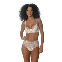 Conjunto Rendado Pérola DeMillus 74531/57531 Microfibra - Com Bojo