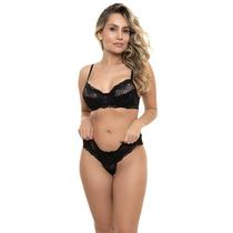 Conjunto Rendado Preto Sepie 14266 Fio Dental Conjunto Rendado Preto Sepie 14266 Fio Dental