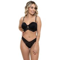 Conjunto Rendado Preto Sepie 16053 Alças Removíveis