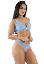 Conjunto Rendado Sol Sem Bojo Azul Conjunto Rendado Sol Sem Bojo Azul