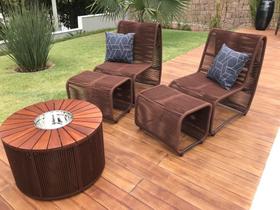 Conjunto Rennes com mesa de centro formato champanhera by Deckdecor