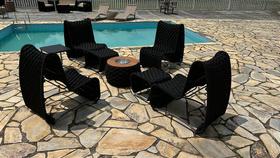 Conjunto Rennes em tricô náutico com mesa de centro e mesa auxiliar lateral de alumínio by DeckDecor