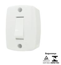 Conjunto Retangular 1 Interruptor Simples 6A Sobrepor Ilumi