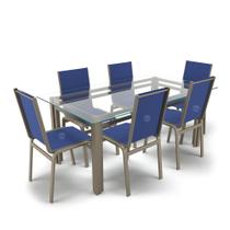 Conjunto Retangular 6 Cadeiras Área Gourmet Alumínio Fendi Conjunto Retangular 6 Cadeiras Área Gourmet Alumínio Fendi
