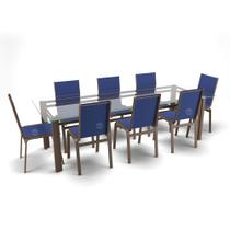 Conjunto Retangular 8 Cadeiras Área Gourmet Alumínio Marrom Conjunto Retangular 8 Cadeiras Área Gourmet Alumínio Marrom