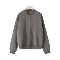 Conjunto Retro Feminino De 2 Peças Jaqueta Bomber Com Zíper E Calças De Cintura Alta De Pernas