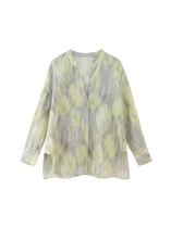 Conjunto Retro Feminino De Algodão Camisa De Manga Longa Com Decote Em V Calças De Cintura Alta Com