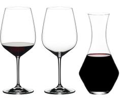 Conjunto Riedel Decanter + 2 Taças Heart to Heart Cabernet