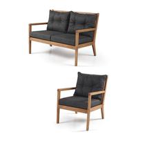 Conjunto Rio Poltrona + Sofa Estofado Preto - 60505 Conjunto Rio Poltrona + Sofa Estofado Preto - 60505