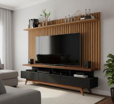 Conjunto Ripado para Sala Thor 1.8 Home Rack e Painel Luxo Conjunto Ripado para Sala Thor 1.8 Home Rack e Painel Luxo