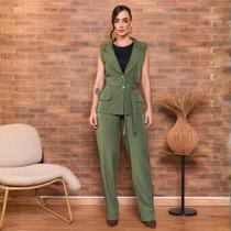 Conjunto Risca de Giz Colete / Calça Cor:MilitarTamanho:M Conjunto Risca de Giz Colete / Calça Cor:MilitarTamanho:M