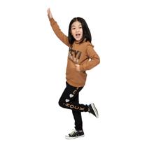 Conjunto Rock Moletom Menina Malwee Kids Marrom Claro Tamanho - 14 Conjunto Rock Moletom Menina Malwee Kids Marrom Claro Tamanho - 14