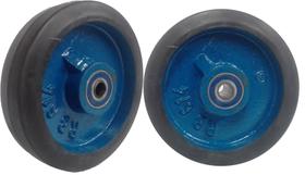 Conjunto Roda de Ferro Revestida em Borracha 614 Rolamento de Esfera 15mm - RB614E15