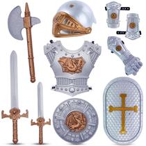 Conjunto Role Play Knight Armor para crianças medievais de 3 a 6 anos com brinquedos