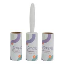 Conjunto rolo adesivo 3 pecas - simplo branco Conjunto rolo adesivo 3 pecas - simplo branco