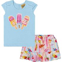 Conjunto Rolú Body e Short-saia Azul