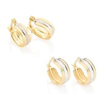 Conjunto rommanel 2 brincos banhado ouro 3x 24k 18k e 22k femininos argola 525128 523830 Conjunto rommanel 2 brincos banhado ouro 3x 24k 18k e 22k femininos argola 525128 523830