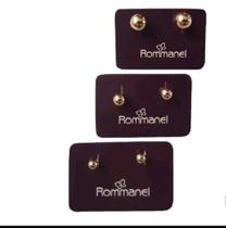 Conjunto rommanel 3 pares de brincos banhado a ouro bola lisa 520797 520350 520246 Conjunto rommanel 3 pares de brincos banhado a ouro bola lisa 520797 520350 520246