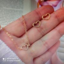 Conjunto Rommanel Brinco e Pulseira coração 551674 526499 Conjunto Rommanel Brinco e Pulseira coração 551674 526499