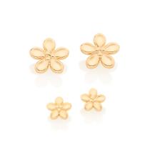 Conjunto rommanel brincos banhado ouro 3x 24k 18k e 22k femininos segundo furo kit flores 526423 Conjunto rommanel brincos banhado ouro 3x 24k 18k e 22k femininos segundo furo kit flores 526423
