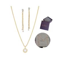 Conjunto Rommanel festa chique elegante mães banhado ouro 18 Conjunto Rommanel festa chique elegante mães banhado ouro 18