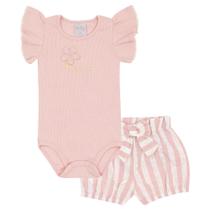 Conjunto Rosa Bebê Pulla Bulla Menina - 53216-11 Conjunto Rosa Bebê Pulla Bulla Menina - 53216-11