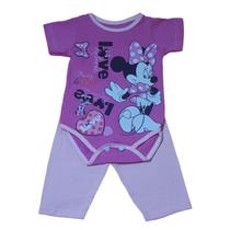 Conjunto Rosa Para Bebê Body Bory Com Estampa Love Minnie + Calça REF S206E Conjunto Rosa Para Bebê Body Bory Com Estampa Love Minnie + Calça REF S206E