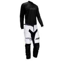 Conjunto Roupa Amx Cross One Preto Branco Calça Camisa Trilha Motocross